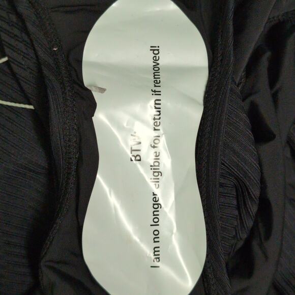 Andie Tulum One Piece Swimsuit Black Rib Beach Pool Resort Crisscross M New - Picture 5 of 9